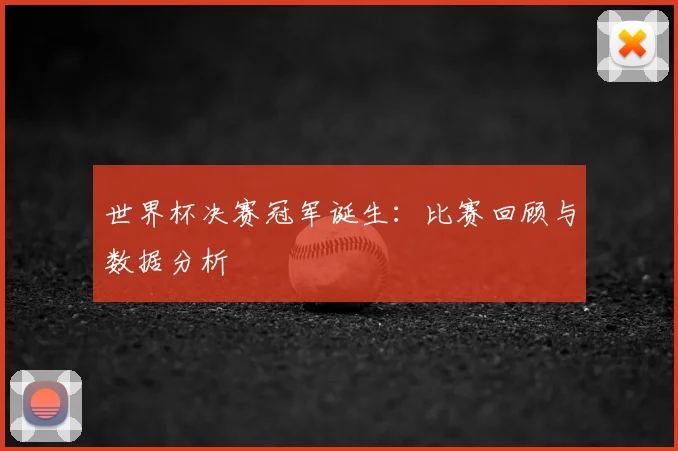 世界杯决赛冠军诞生：比赛回顾与数据分析