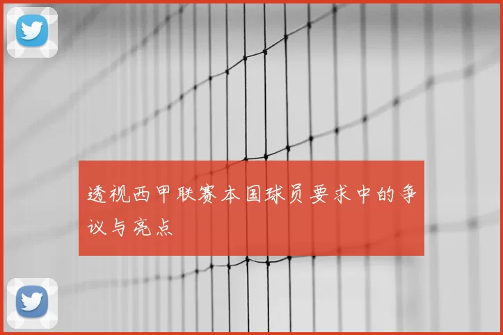 透视西甲联赛本国球员要求中的争议与亮点